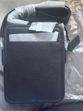 Coach Black Pebbled Leather Messenger Crossbody